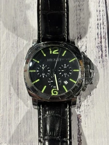Men’s Megir Chronograph Watch Leather Band Black Great Condition - Picture 1 of 4