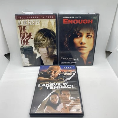 Thriller Drama Lot Of 3 DVD Enough The Brave One Lakeview Terrace Tested - Изображение 1 из 4