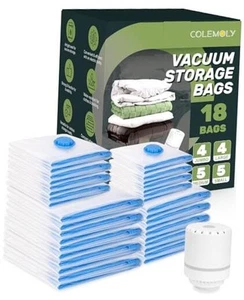 Vacuum Storage Bags 18 Pack Space Saver Bag Vacuum Seal Bags for Clothing - Picture 1 of 8