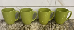 Corelle Coordinates Stoneware Lime Green Coffee Tea Cups Mugs Set Of 4 - Picture 1 of 24