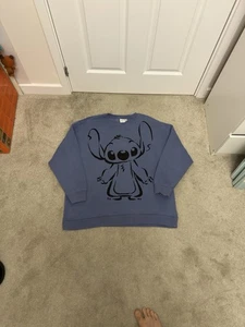 Disney Women’s Blue Stitch Pullover Sweatshirt M Size - Picture 1 of 2