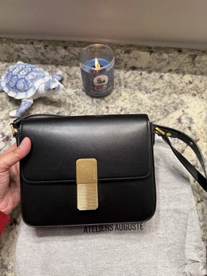 Atelier Auguste Mini Monceau Black Box Gold Edition Leather Bag - Image 1 of 4