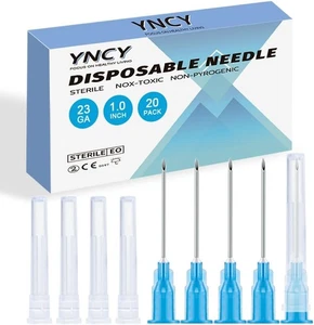 23G 1.0 inch Dispensing Needle with Cap, Sterile Disposable Injection Luer... - Picture 1 of 6