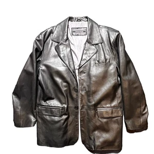Michael Michelle schwarzer Ledermantel Blazer Herren Gr. L Business Freizeit gebraucht - Bild 1 von 18