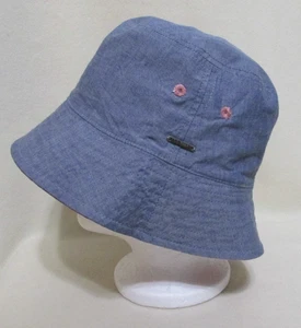 LL Bean Ladies Reversible Blue/Pink Cotton Bucket Hat ~ Size S/M - Picture 1 of 6