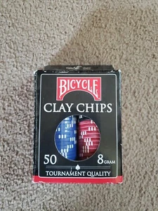 Bicycle Clay Poker Chips Turnierqualität 1 rot, 1 schwarzer Chip fehlt X008 - Bild 1 von 4