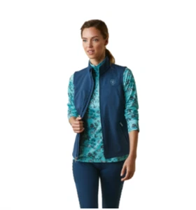 Ariat Ladies New Team Softshell Vest Deep Petroleum Blue #10043466 - Picture 1 of 6