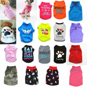 Pet Dog Vest T-shirt Puppy Cat Small Dog Clothes Harness Leash Pug Coat Jacke - - Picture 1 of 47