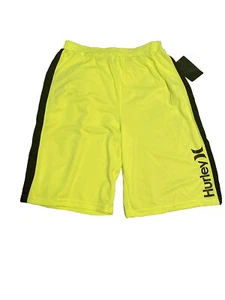 NWT Hurley Big Boys Shorts Pull On Elastic Waist Volt Yellow/Black sz.L - Picture 1 of 3