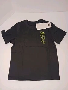 Adidas Boys Shirt Size 7 Black T-Shirt Graphic Active Tee NEW - Picture 1 of 3