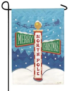 North Pole Double Applique Garden Flag - Picture 1 of 1