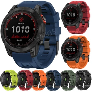 For Garmin Fenix 7/7X 6/6X 5/5X Plus/3 HR Silicone Band Replacement Sport Strap - Picture 1 of 32