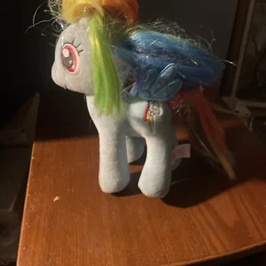 2014 Ty Sparkle My Little Pony Rainbow Dash 12” Plush Stuffed Animal - Aurora - Picture 1 of 4