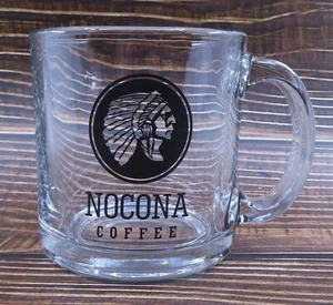 Nocona Coffee Roasters Clear Glass Mug Coffee Cup Texas Western - Picture 1 of 10
