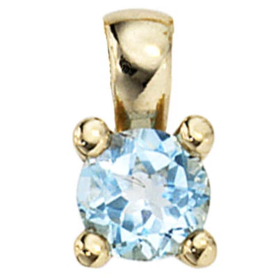 Pendiente Con Topacio Azul, Oro Amarillo 333, Sencillo, Damas - Imagen 1 de 3