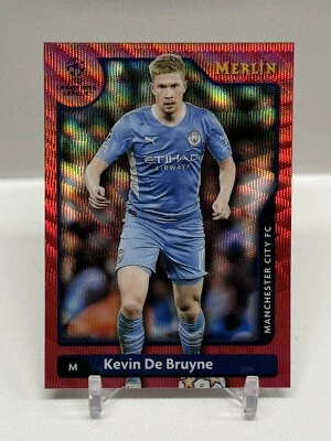 2021-22 KEVIN DE BRUYNE #'d 1 /5 Topps Merlin RED WAVE Refractor UEFA Chrome SP - Image 1 of 2