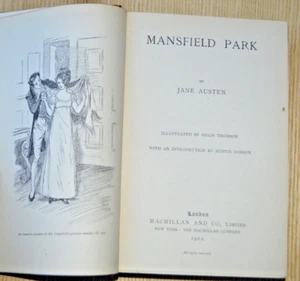 Mansfield Park by Jane Austen illustrated by Hugh Thomson 1/2 leather 1901 - Picture 1 of 9