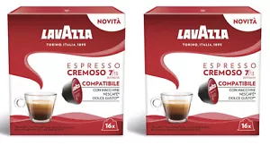 2 LAVAZZA ESPRESSO CREMOSO Boxen Dolce Gusto kompatibel Kaffeekapseln 128g - Bild 1 von 7