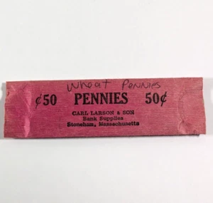 Carl Larson & Son Bank Supplies 50¢ Pennies Coin Wrapper Stoneham Massachusettes - Picture 1 of 5