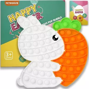 A bunny and carrot-shaped pop bubble sensory toy for stress relief - Picture 1 of 5