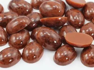 40 Stck. Braun Oval Marmor Flache Rückseite Acryl Cabochon Schmuck Zum Selbermachen Handwerk 18x13 mm - Bild 1 von 1