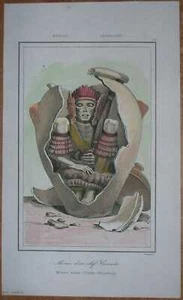 1837 Druck BRASILIEN: MUMIE VON COROADO HÄUPTLING (#41) - Bild 1 von 1