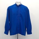 Mondo & Bazaar Vintage Shirt Mens M Royal Blue Collarless Occasion RMF06-RP