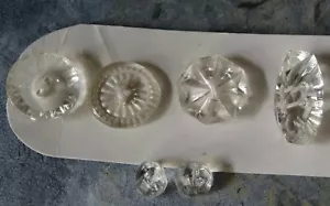 antique Victorian collection set of fancy clear glass button beads -96 - Picture 1 of 3
