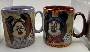 Disney Theme Parks Mickey and Minnie Coffee Mug Set of 2 26oz Mornings - Picture 1 of 13