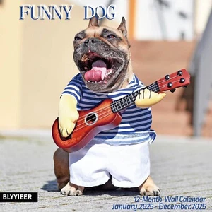 2025 Wall Calendar,Funny Dogs Monthly Wall Calendar, 12" X 24" Open,Family Plann - Picture 1 of 6