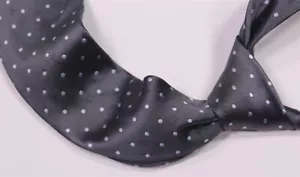 Louis Vuitton Gray w/ Sky Blue Polka Dot LV Logo Silk Necktie Tie - Picture 1 of 6