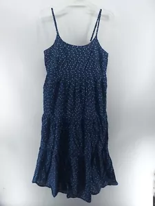 Strand Mittagessen Lounge Kleid Damen Gr. Medium Blau Blumen Sommer ärmellos - Bild 1 von 11