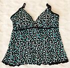 Trimshaper Dots Swim Dress Plus Size 14 swimsuit top polka dot