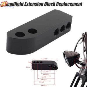 Bloque de extensión de faros negro soporte de reubicación ajustable para Harley Dyna - Imagen 1 de 15