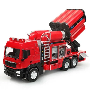 1/50 Smoke Exhaust Fire Truck Model Toy Car Diecast Fire Engine Toy Boys Gifts - Picture 1 of 11