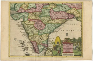 Mapa antiguo de la India por Van der Aa (1713) - Imagen 1 de 1