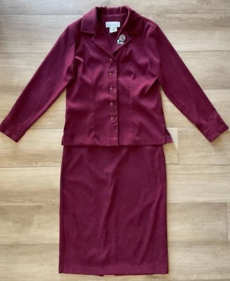 De Colección Años 80 Lindsey Scott Dos Piezas Falda Traje-Mujer 8 Lápices Falda y Chaqueta Foto 1 de 4