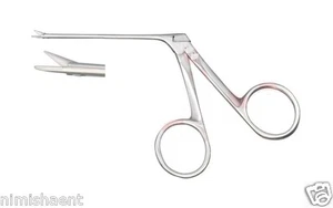 SS ENT Cirugía Micro Cocodrilo Tijeras Rectas y Curvas Tipo Acero Inoxidable - Imagen 1 de 7