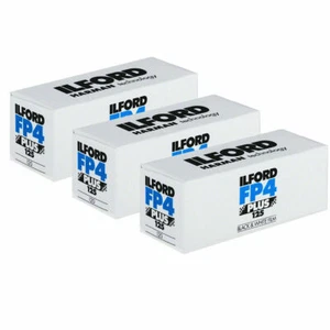 3x Ilford FP4 Plus - 120 Black & White Roll Film - Picture 1 of 1