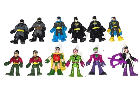 Batman Robin Batgirl Huntress Joker Riddler DC Comics Imaginext Figures Lot Cover