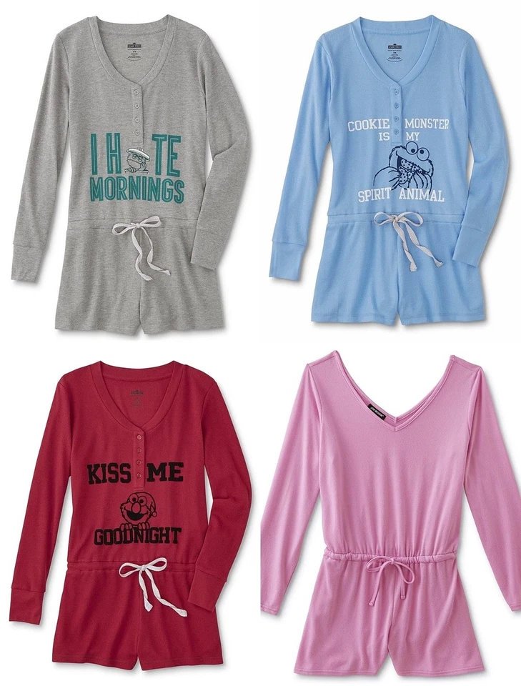 Romper Pajamas Womens Size Small,Medium,Large One Piece Jumper Sesame Street NEW - Photo 1/1