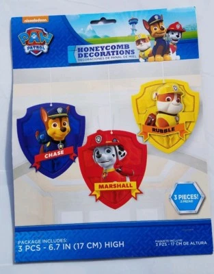 Patrulla Canina Decoraciones de panal Colgante Marshall Persecución Escombros Cumpleaños Foto 1 de 4