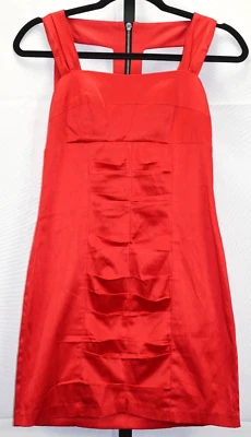 Love Tease Sleeveless Red Zip Up Back Dress Size 3 Polyester, Cotton & Spandex - Image 1 of 3