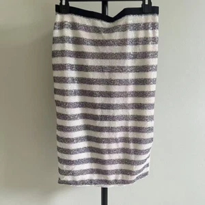 NWOT RACHEL ROY Black White Striped Sequins Straight Pencil Party Skirt  Size 0 - Picture 1 of 8