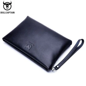 BULLCAPTAIN Marke Herren Geldbörse Clutch Bag Leder Handtasche Leder Freizeittasche - Bild 1 von 11