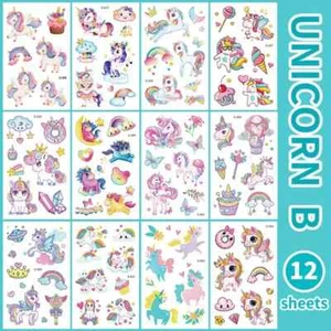120 Stück Einhorn Kinder Tattoo 12er Set Unicorn Mädchen Spielen Jungen Party - Bild 1 von 4