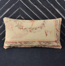 Vintage Wool Needlepoint Pillow Cover Antique Style Lumbar Cushion Cover 12x22