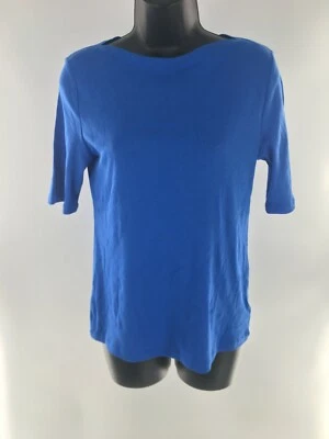 Blusa feminina Charter Club Pima algodão azul cobalto sólido tamanho pequeno nova sem etiquetas - Imagem 1 de 3