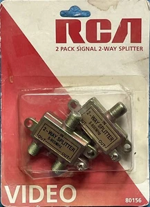 RCA 80156 VIDEO 2-WAY COAXIAL CABLE SPLITTER 5-900MHz 2 PACK - Picture 1 of 1