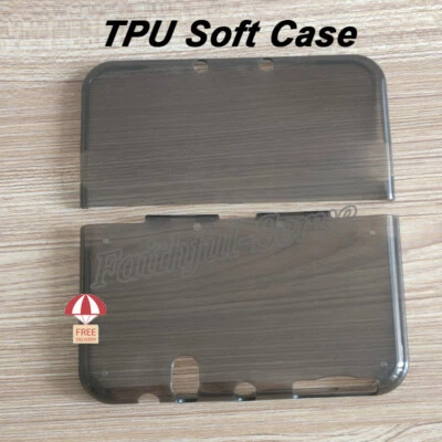For New Nintendo 3DS LL / XL TPU Silicone Protective Cover Soft Case Clear Black - Image 1 of 4